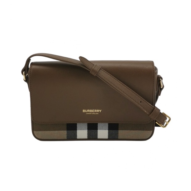 Burberry New Hampshire Shoulder Bag House Check Canvas and Leather Small — pre-owned, Vierlot