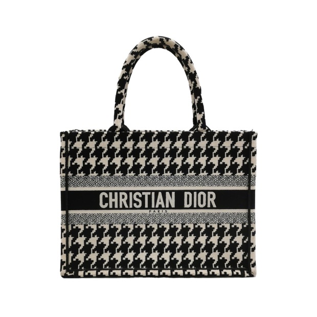 Christian Dior Book Tote Houndstooth Canvas Medium — pre-owned, Vierlot
