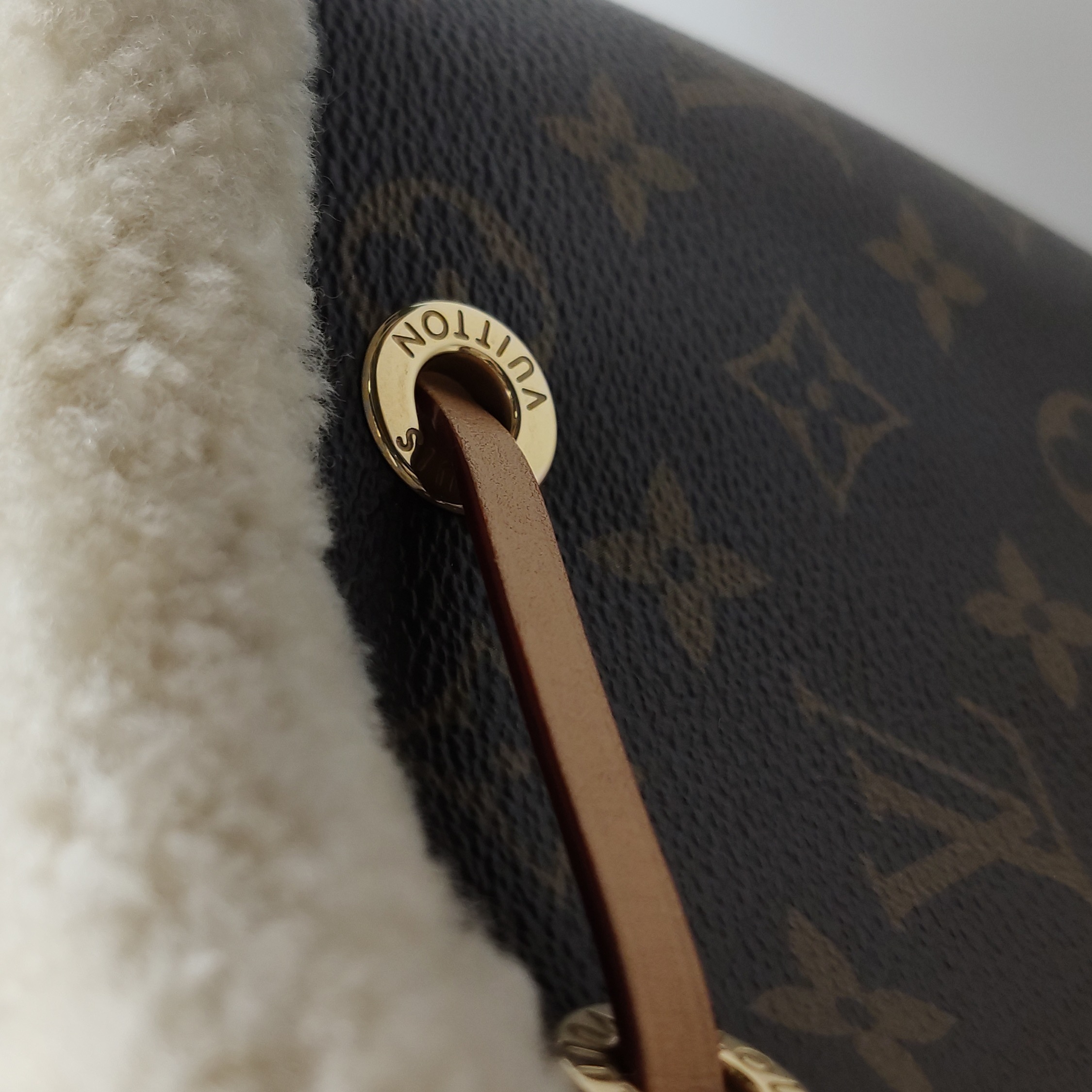 Louis Vuitton(LV) NeoNoe Handbag Monogram Canvas with Shearling BB — photo 12 of 13