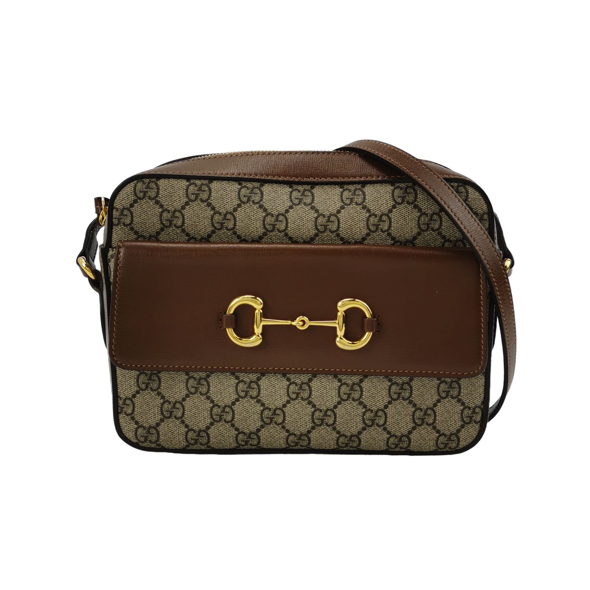 Gucci Horsebit 1955 Flap Pocket Camera Bag GG Coated Canvas and Leather Small — photo 1 of 12