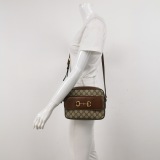 Gucci Horsebit 1955 Flap Pocket Camera Bag GG Coated Canvas and Leather Small — thumbnail 2