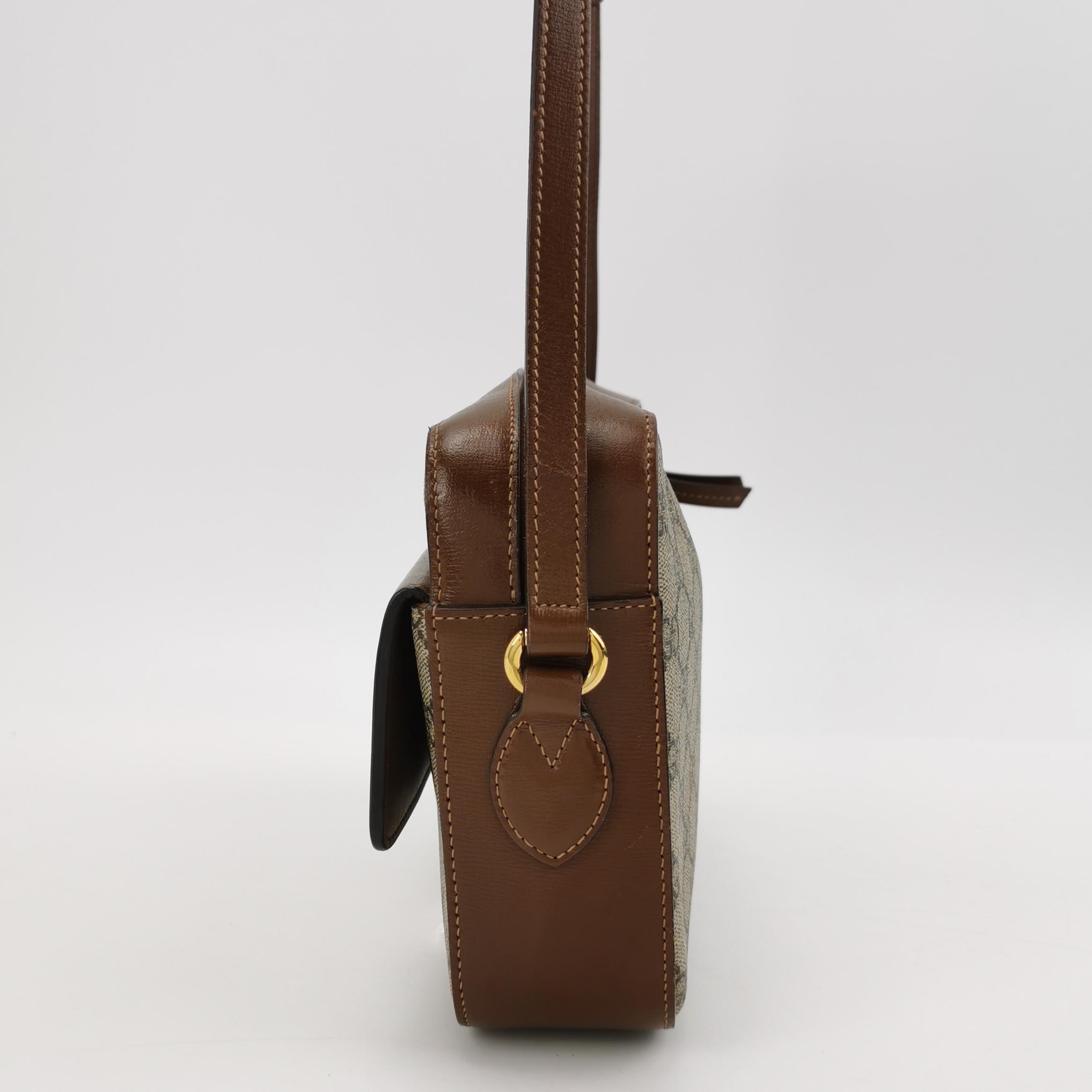 Gucci Horsebit 1955 Flap Pocket Camera Bag GG Coated Canvas and Leather Small — photo 4 of 12