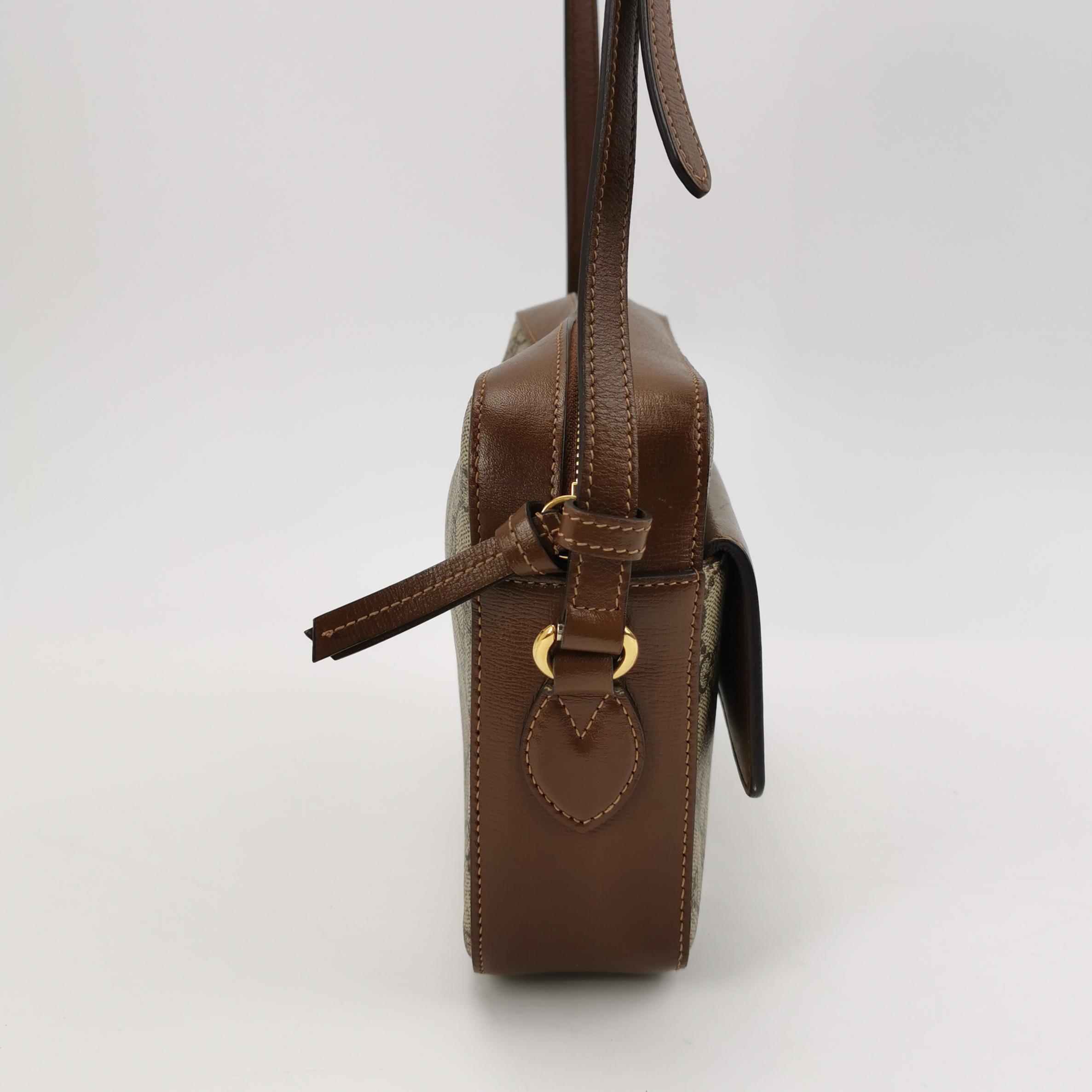 Gucci Horsebit 1955 Flap Pocket Camera Bag GG Coated Canvas and Leather Small — photo 3 of 12