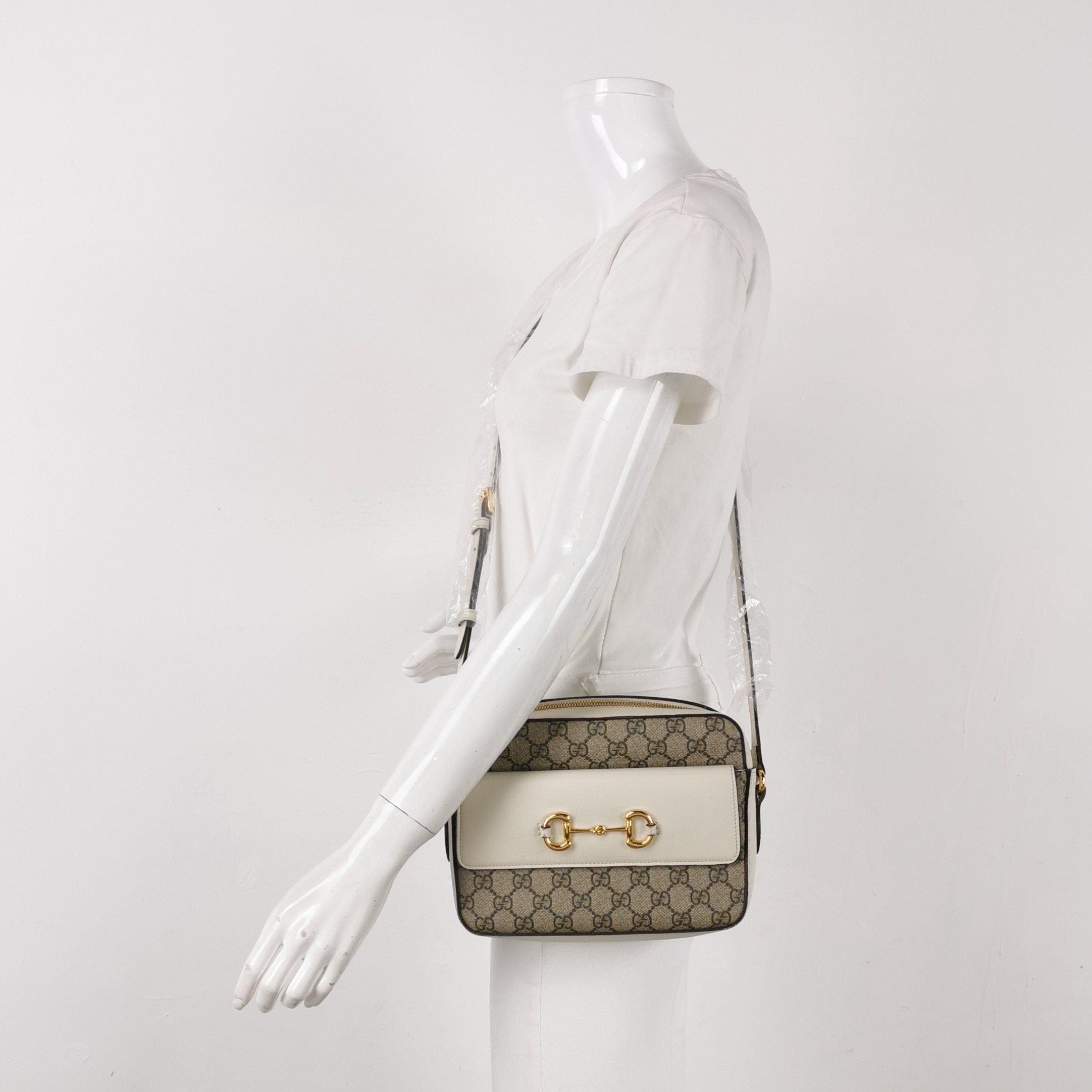Gucci Horsebit 1955 Flap Pocket Camera Bag GG Coated Canvas and Leather Small — alternate view