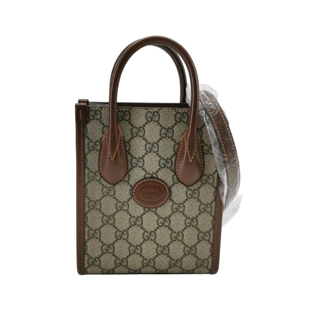 GUCCI GG Supreme Mini Brown GG Supreme/Leather — pre-owned, Vierlot