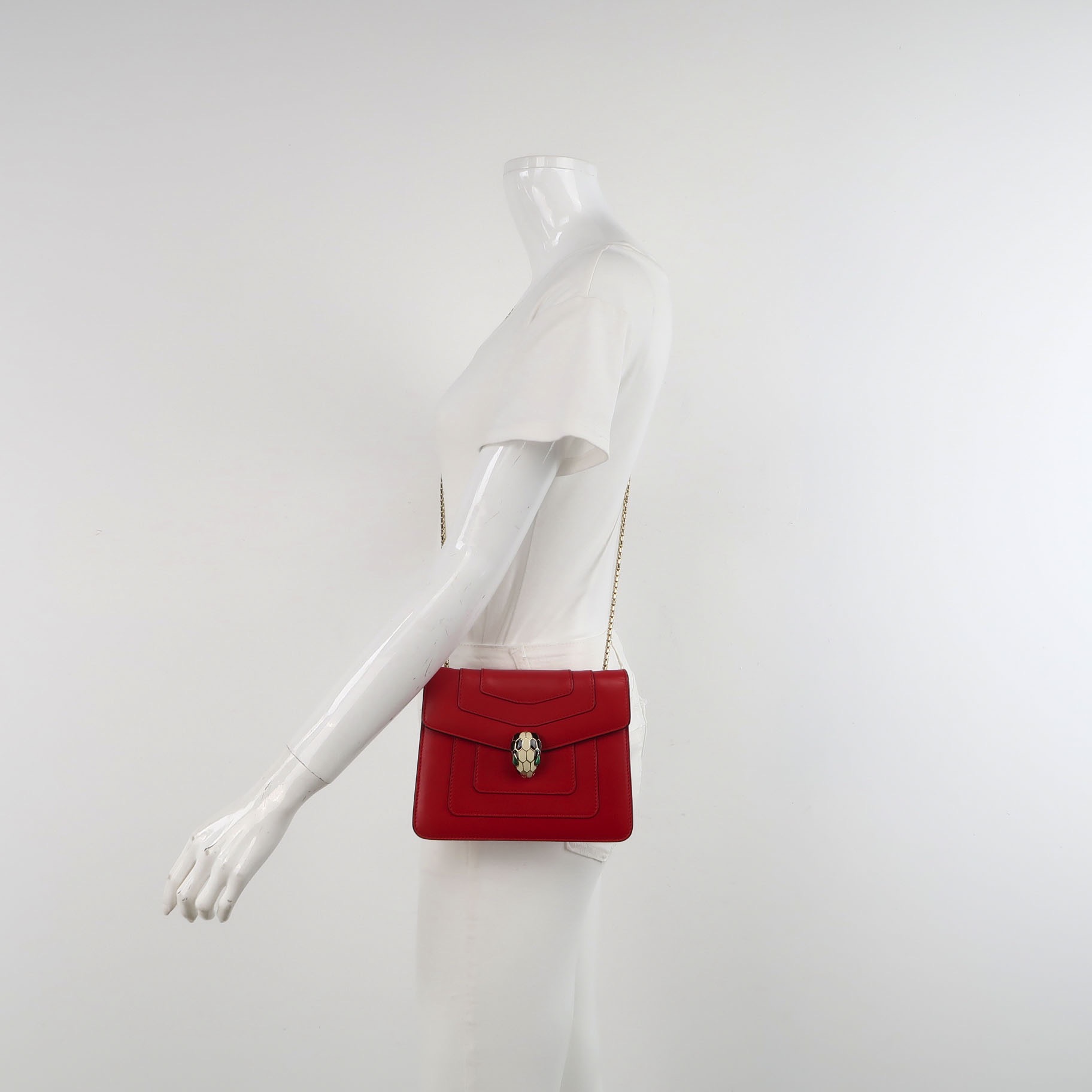 Bvlgari Serpenti Forever Square Shoulder Bag Leather Small — alternate view