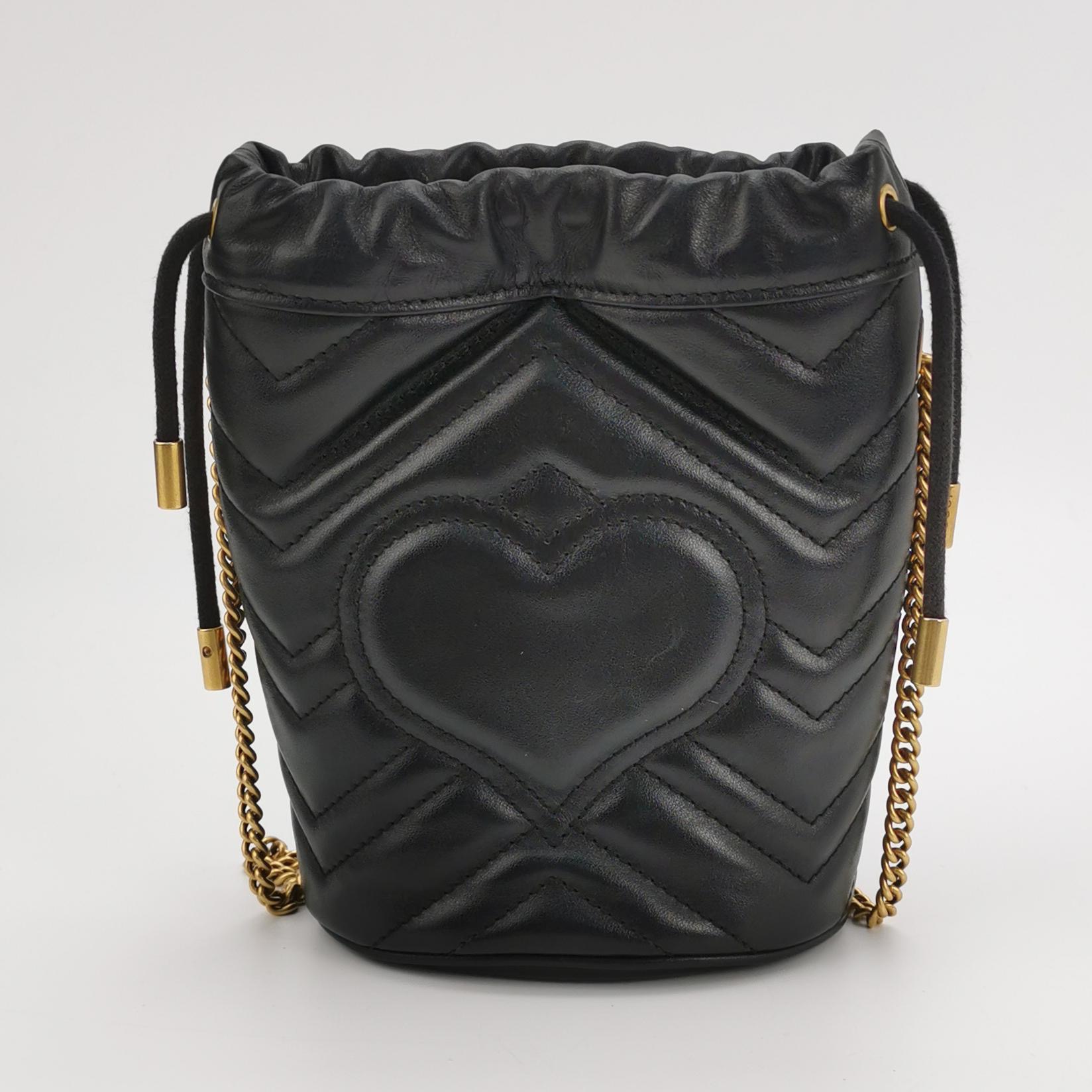 Gucci GG Marmont Bucket Bag Matelasse Leather Mini — photo 5 of 15