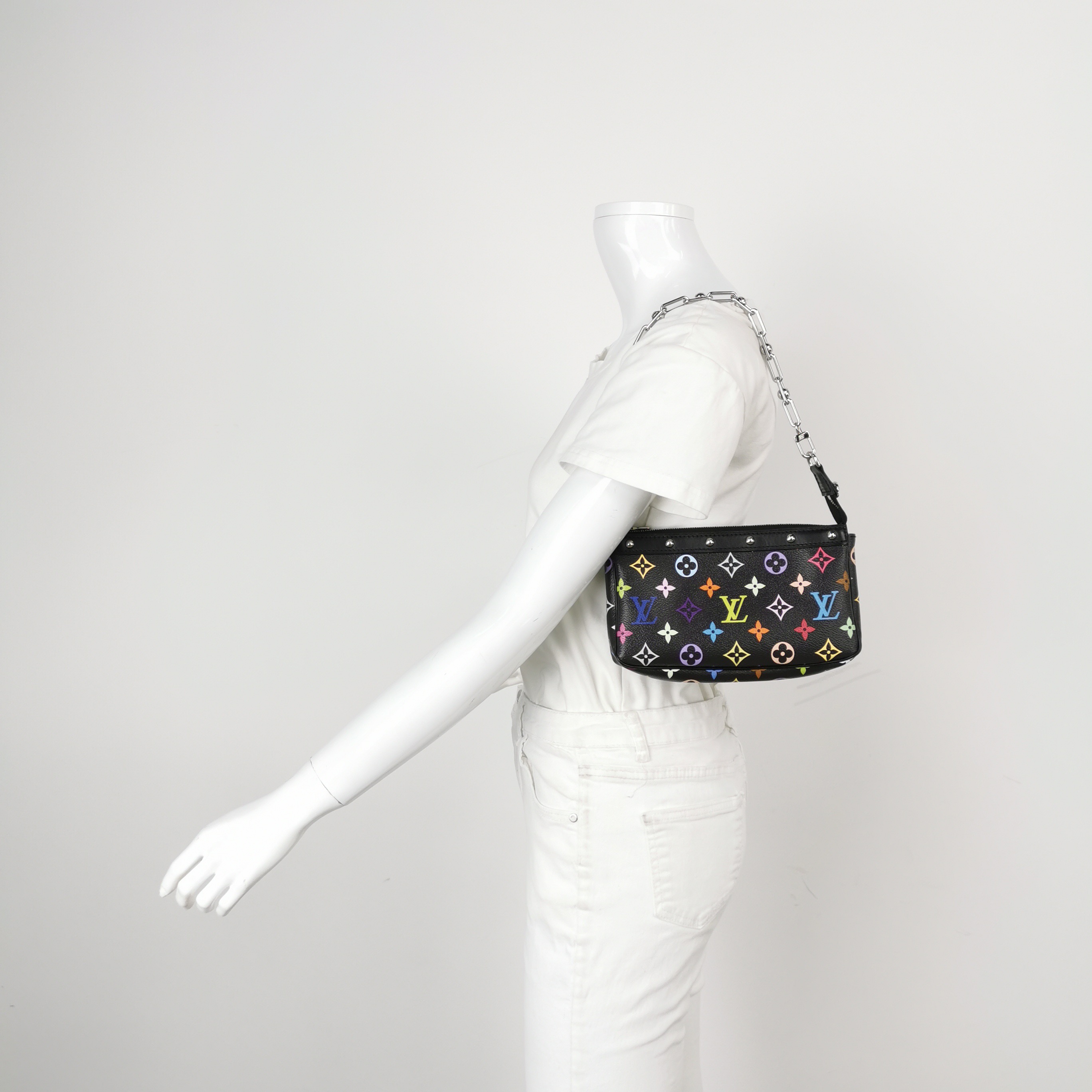 Louis Vuitton(LV) x Takashi Murakami Chain Pochette Accessoires NM Monogram Multicolor — alternate view