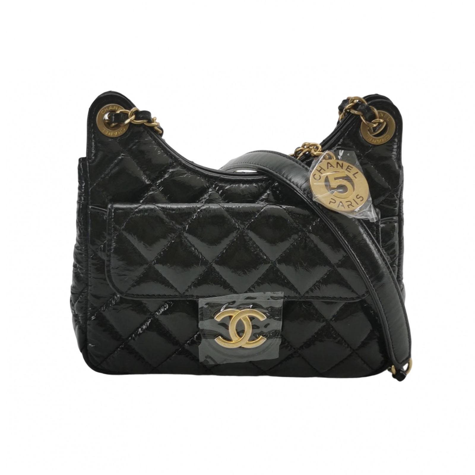 Chanel Gabrielle Matelassé Small Hobo Bag Shiny Black Shoulder Bag — photo 1 of 20