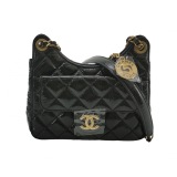 Chanel Gabrielle Matelassé Small Hobo Bag Shiny Black Shoulder Bag — thumbnail 1
