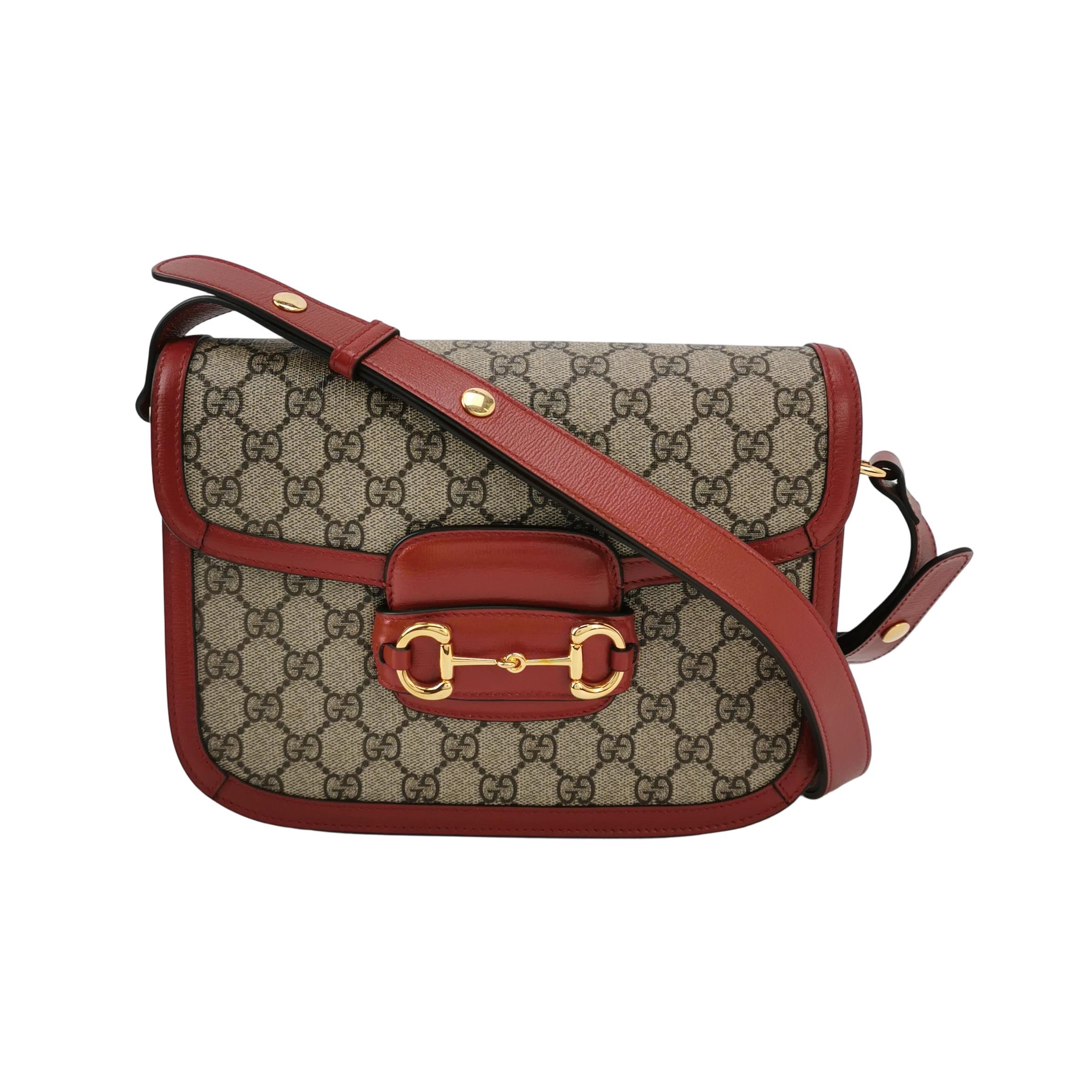 Gucci Horsebit 1955 Shoulder Bag GG Coated Canvas with Leather Small — photo 1 of 12