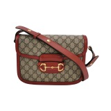 Gucci Horsebit 1955 Shoulder Bag GG Coated Canvas with Leather Small — thumbnail 1