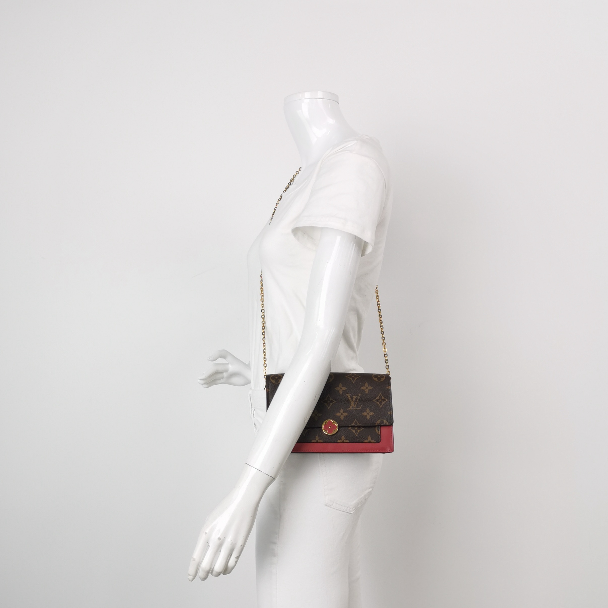 Louis Vuitton(LV) Monogram Portefeuille Floral Chain Shoulder Bag  — alternate view
