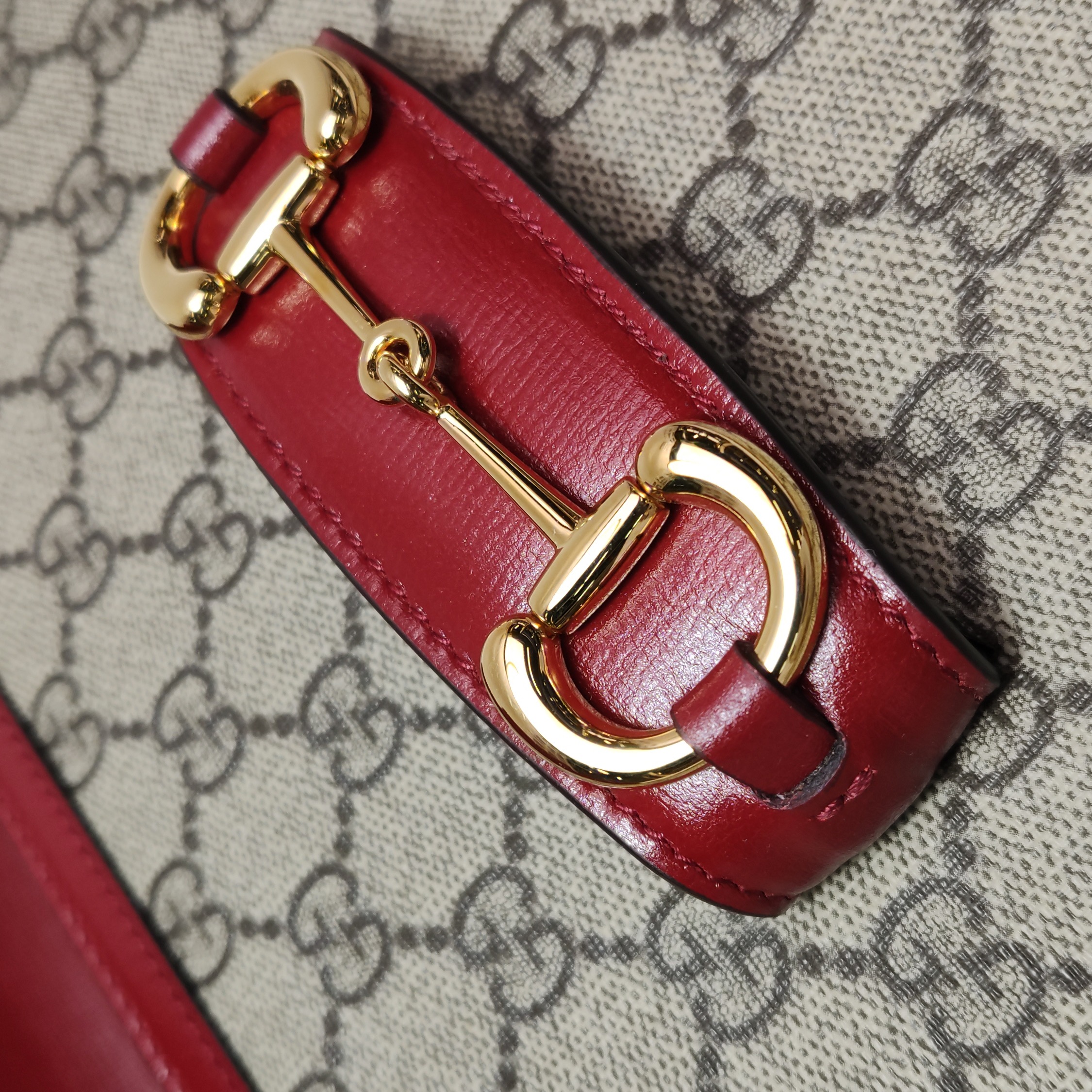 Gucci Horsebit 1955 Shoulder Bag GG Coated Canvas with Leather Small — photo 11 of 12