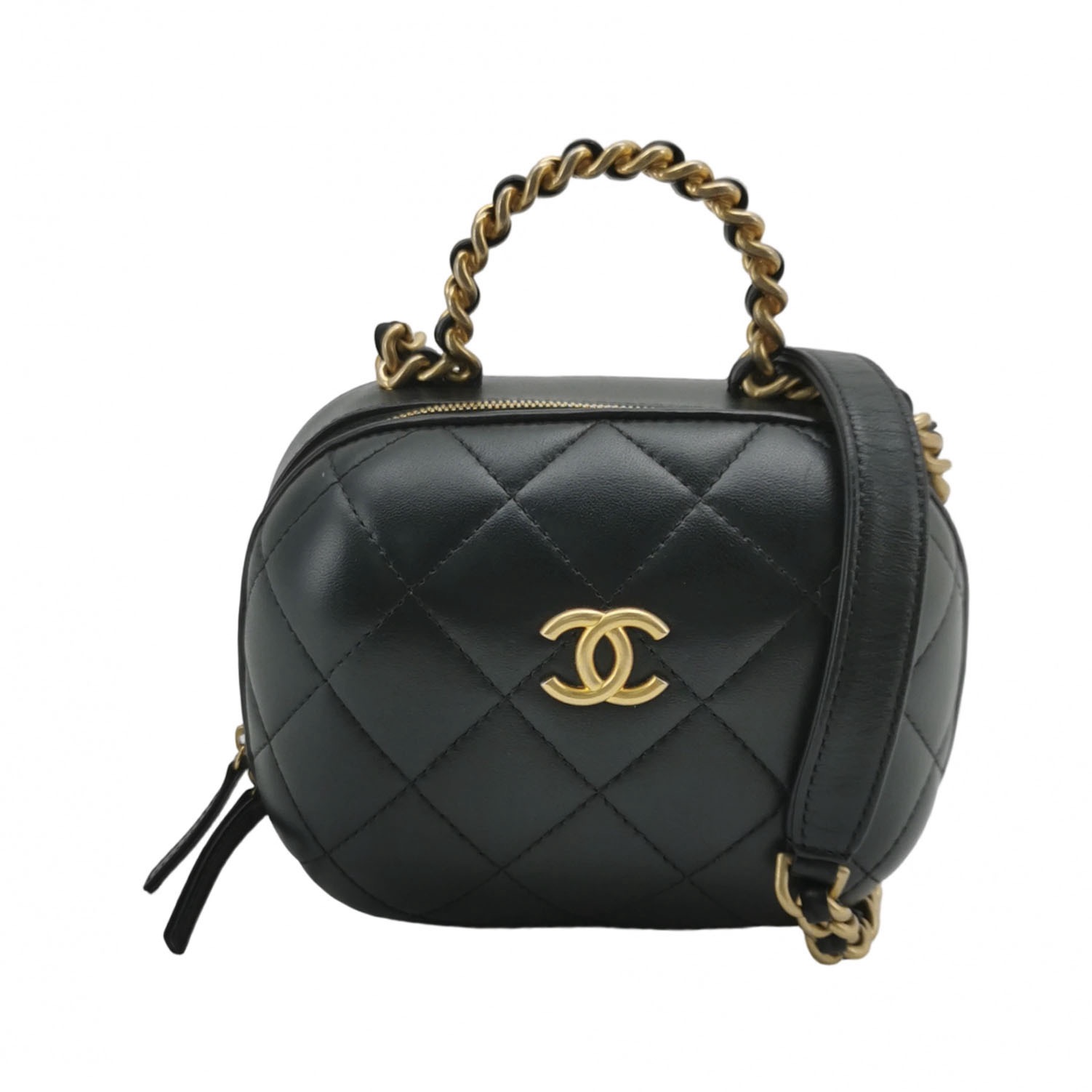 Chanel CC Bubble Top Handle Vanity Case with Chain Quilted Lambskin — photo 1 of 25
