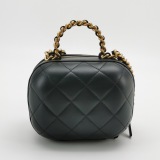 Chanel CC Bubble Top Handle Vanity Case with Chain Quilted Lambskin — thumbnail 5