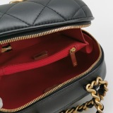 Chanel CC Bubble Top Handle Vanity Case with Chain Quilted Lambskin — thumbnail 7