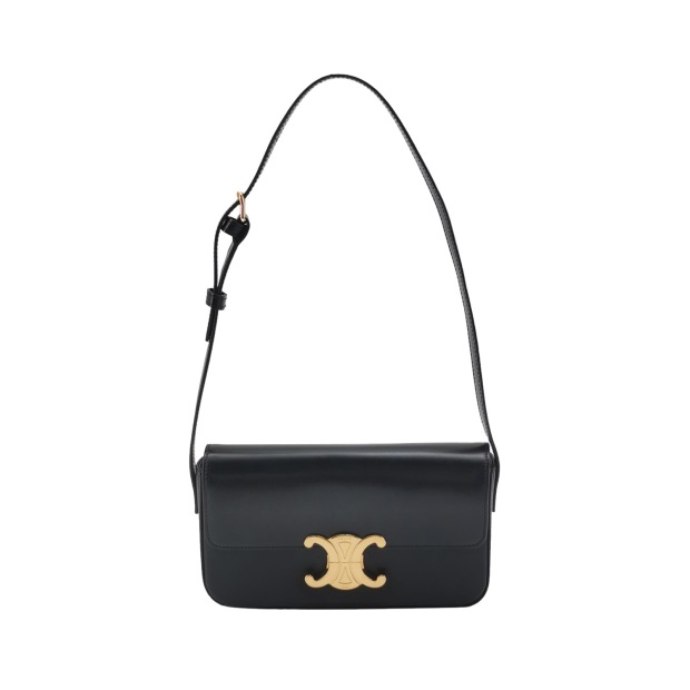 Celine Triomphe East-West Shoulder Bag Smooth Calfskin — pre-owned, Vierlot
