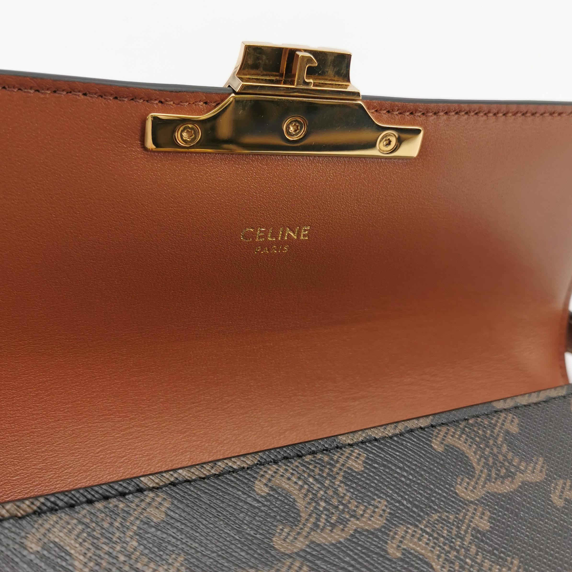 Celine Claude  East-West Shoulder Bag Triomphe Coated Canvas — photo 10 of 14