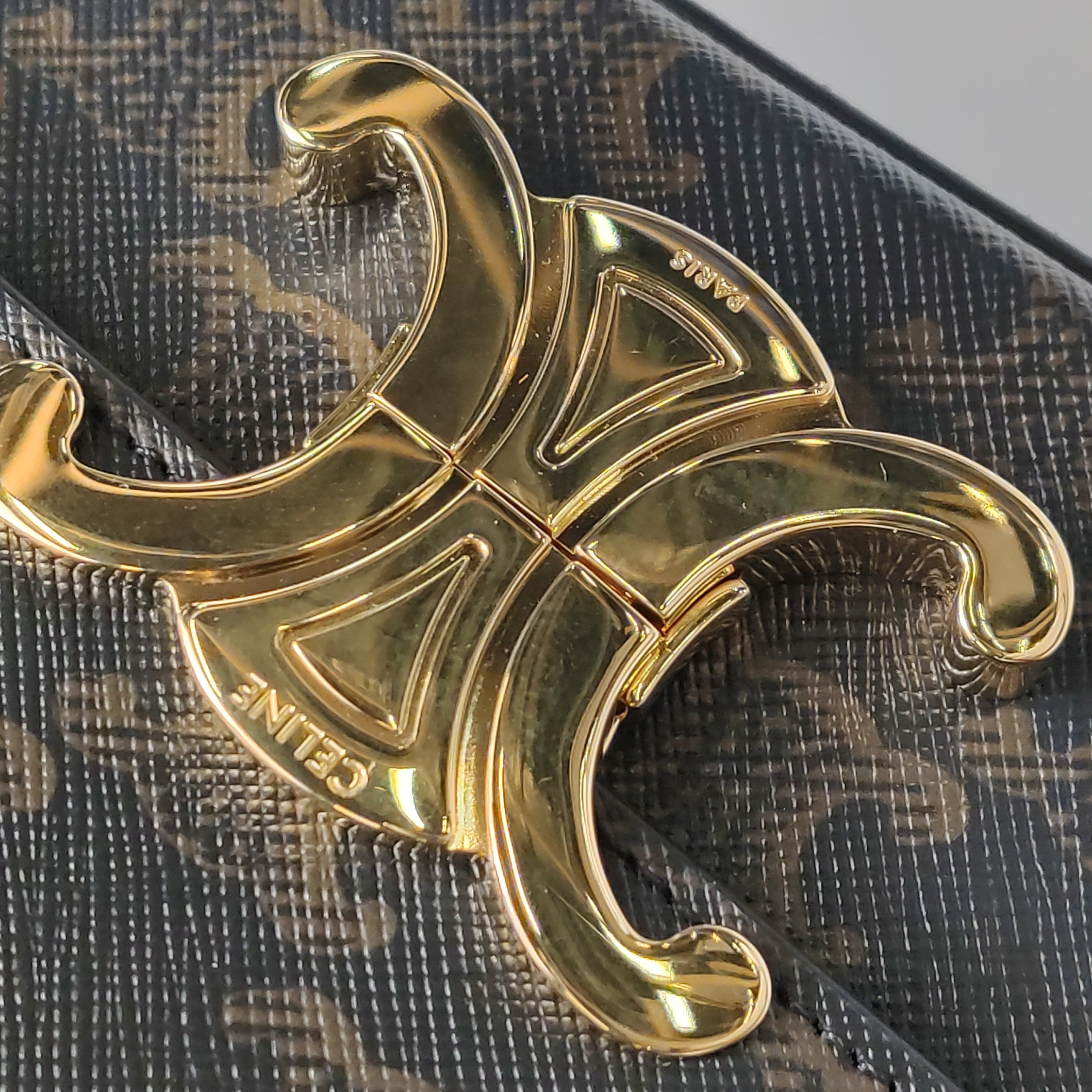 Celine Claude  East-West Shoulder Bag Triomphe Coated Canvas — photo 8 of 14