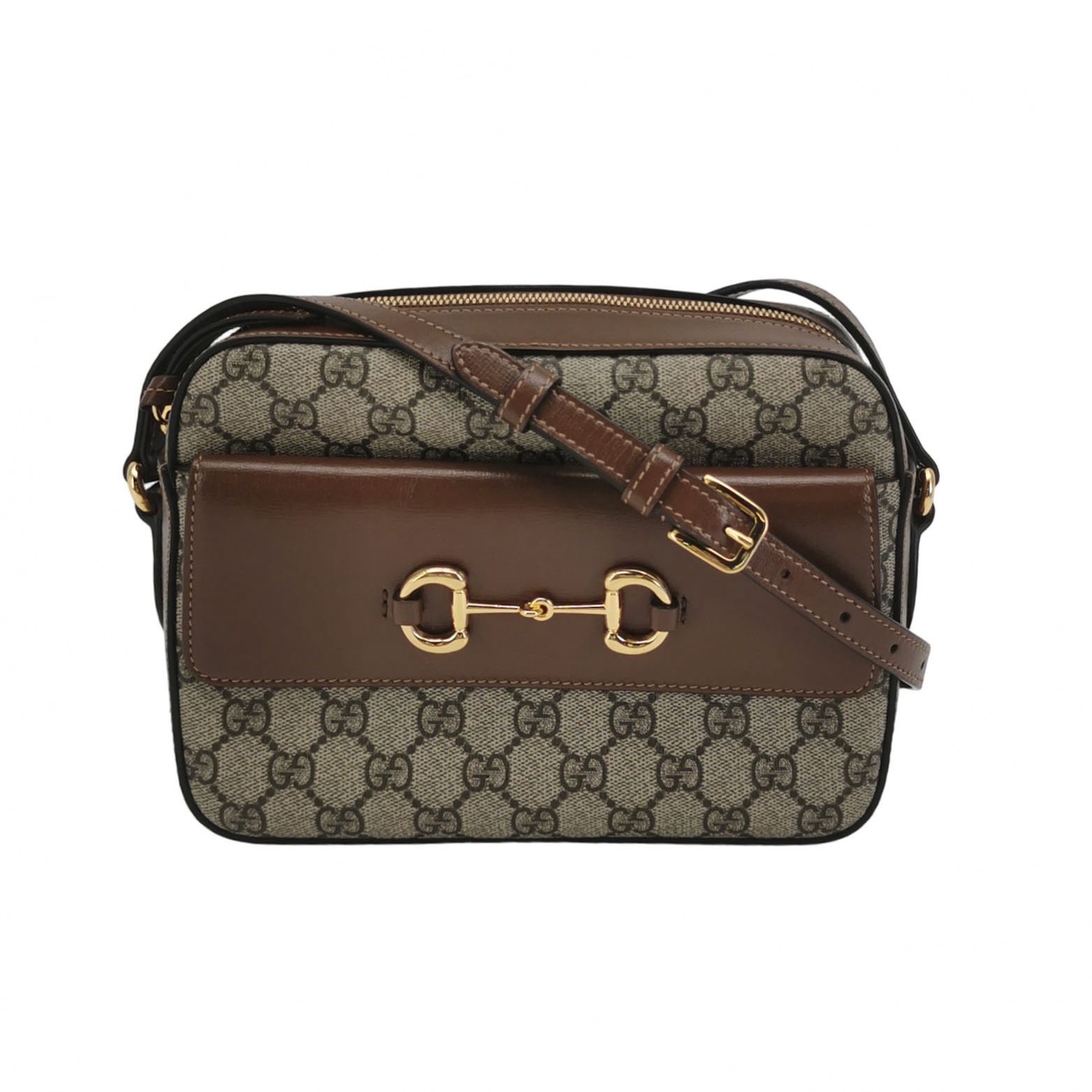 Gucci Horsebit 1955 Flap Pocket Camera Bag GG Coated Canvas and Leather Small — photo 1 of 25