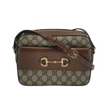 Gucci Horsebit 1955 Flap Pocket Camera Bag GG Coated Canvas and Leather Small — thumbnail 1
