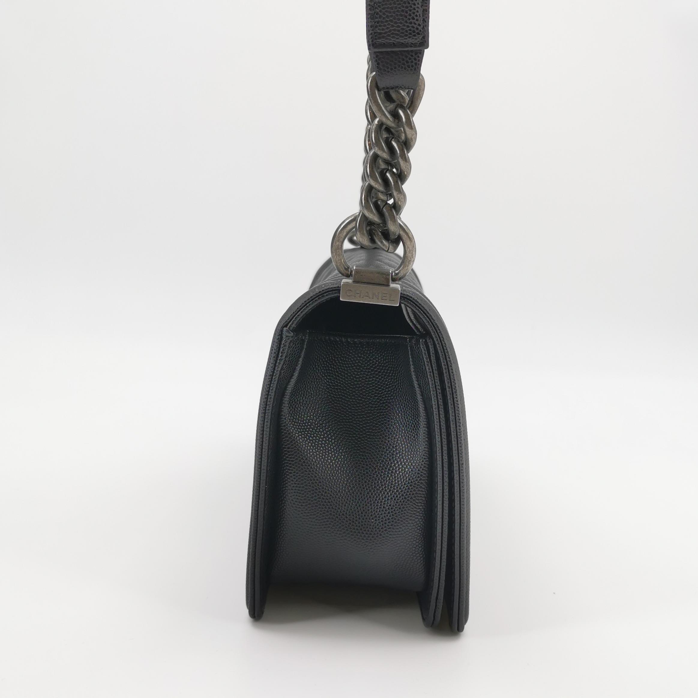 Chanel Boy Flap Bag Quilted Caviar Old Medium — photo 3 of 14