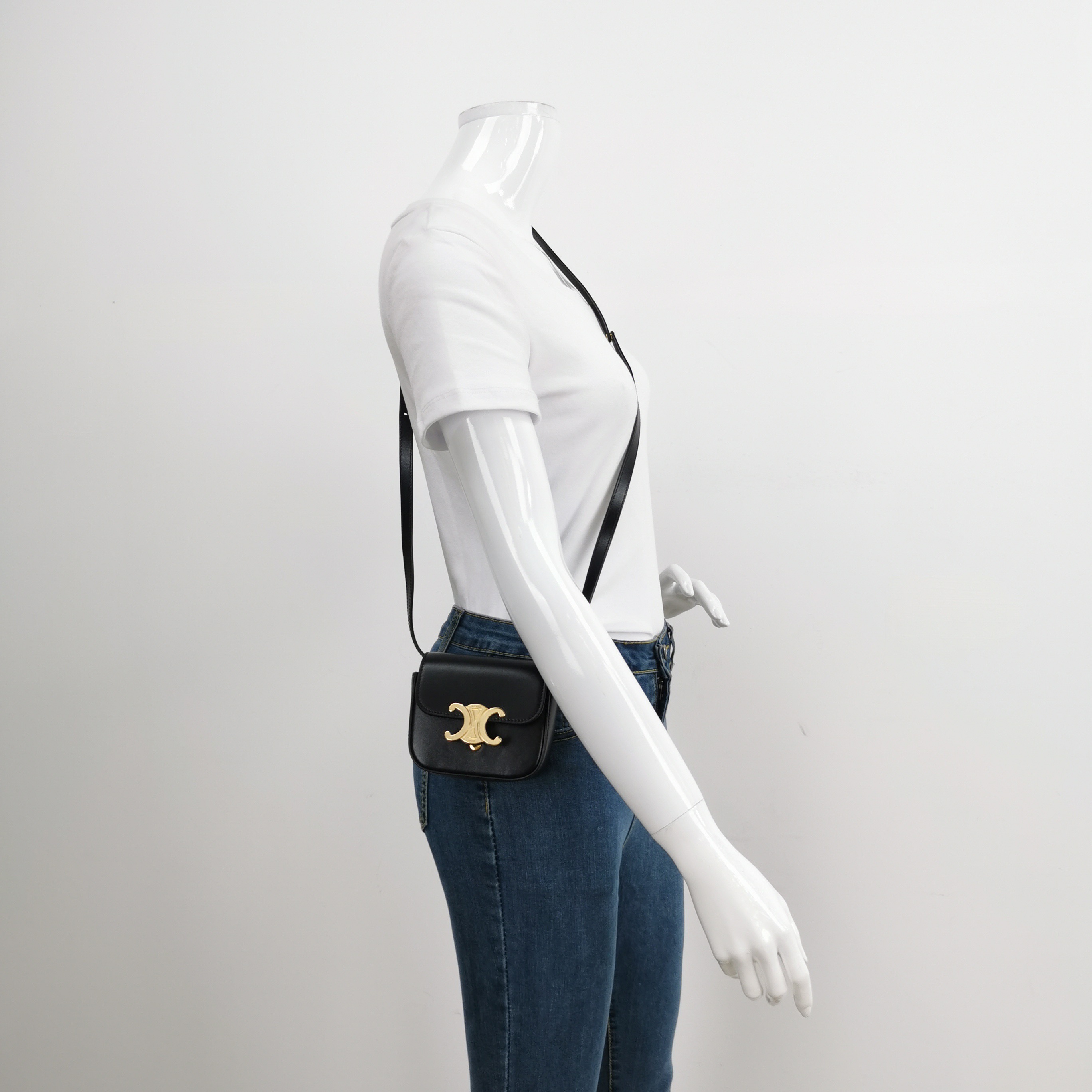 Celine Triomphe Shoulder Bag Smooth Calfskin Mini — alternate view