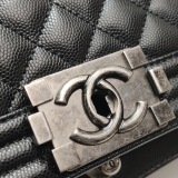 Chanel Boy Flap Bag Quilted Caviar Old Medium — thumbnail 9