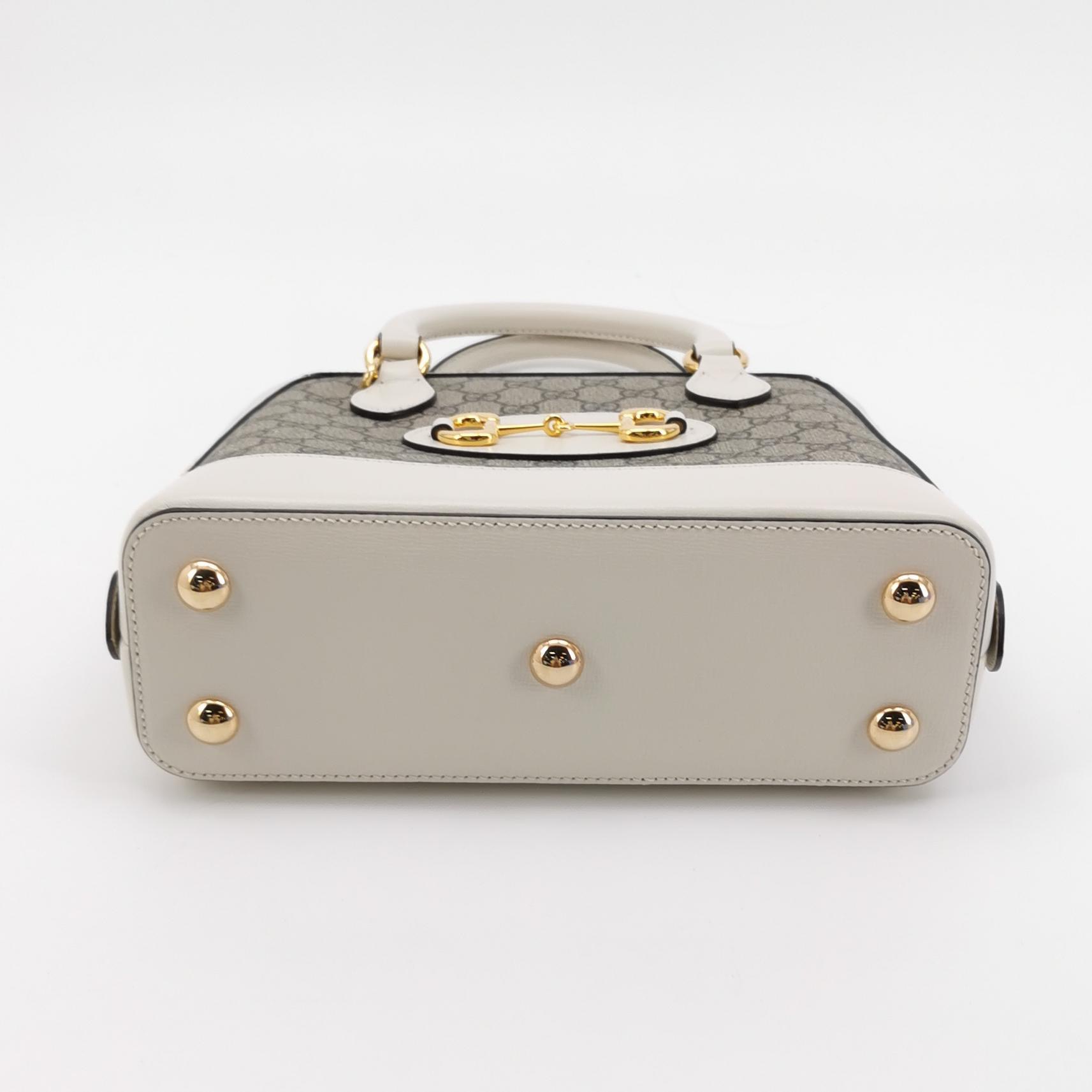 Gucci Horsebit 1955 Top Handle Bag GG Coated Canvas with Leather Small — photo 6 of 23