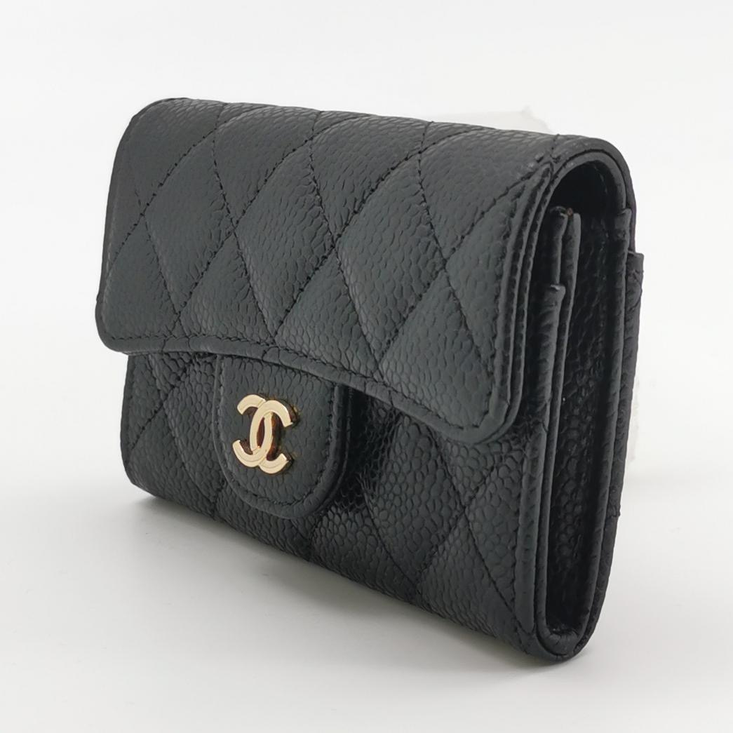 Chanel CC Gusset Classic Flap Wallet Quilted Caviar Long — alternate view