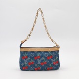 Louis Vuitton(LV) x Takashi Murakami Chain Pochette Accessoires NM Limited Edition Monogram Cerises Denim — thumbnail 3