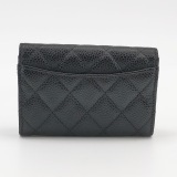 Chanel CC Gusset Classic Flap Wallet Quilted Caviar Long — thumbnail 5