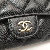 Chanel CC Gusset Classic Flap Wallet Quilted Caviar Long — thumbnail 8