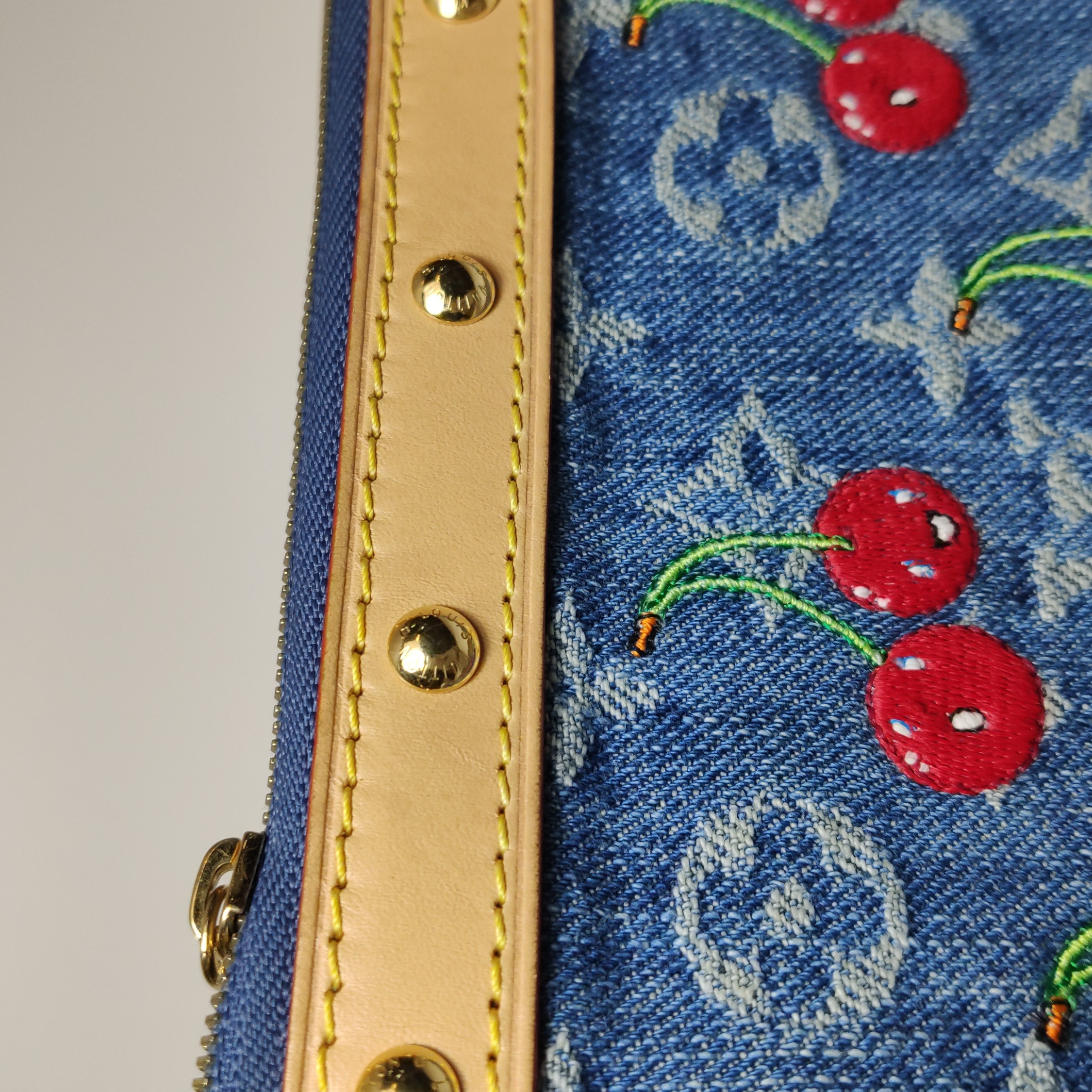 Louis Vuitton(LV) x Takashi Murakami Chain Pochette Accessoires NM Limited Edition Monogram Cerises Denim — photo 11 of 12