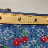 Louis Vuitton(LV) x Takashi Murakami Chain Pochette Accessoires NM Limited Edition Monogram Cerises Denim — thumbnail 11