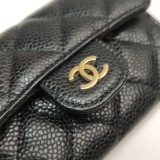 Chanel CC Gusset Classic Flap Wallet Quilted Caviar Long — thumbnail 7