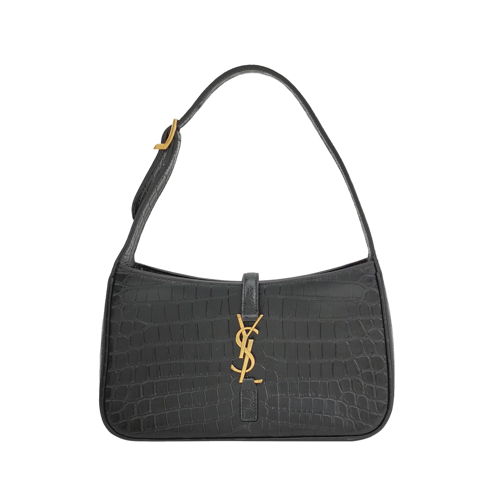 Saint Laurent(YSL) Le 5 a 7 Hobo Crocodile Embossed Leather Small — photo 1 of 14