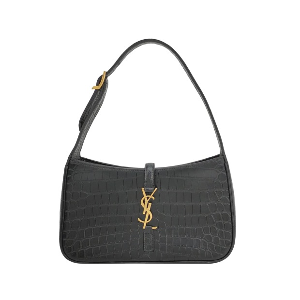 Saint Laurent(YSL) Le 5 a 7 Hobo Crocodile Embossed Leather Small — pre-owned, Vierlot
