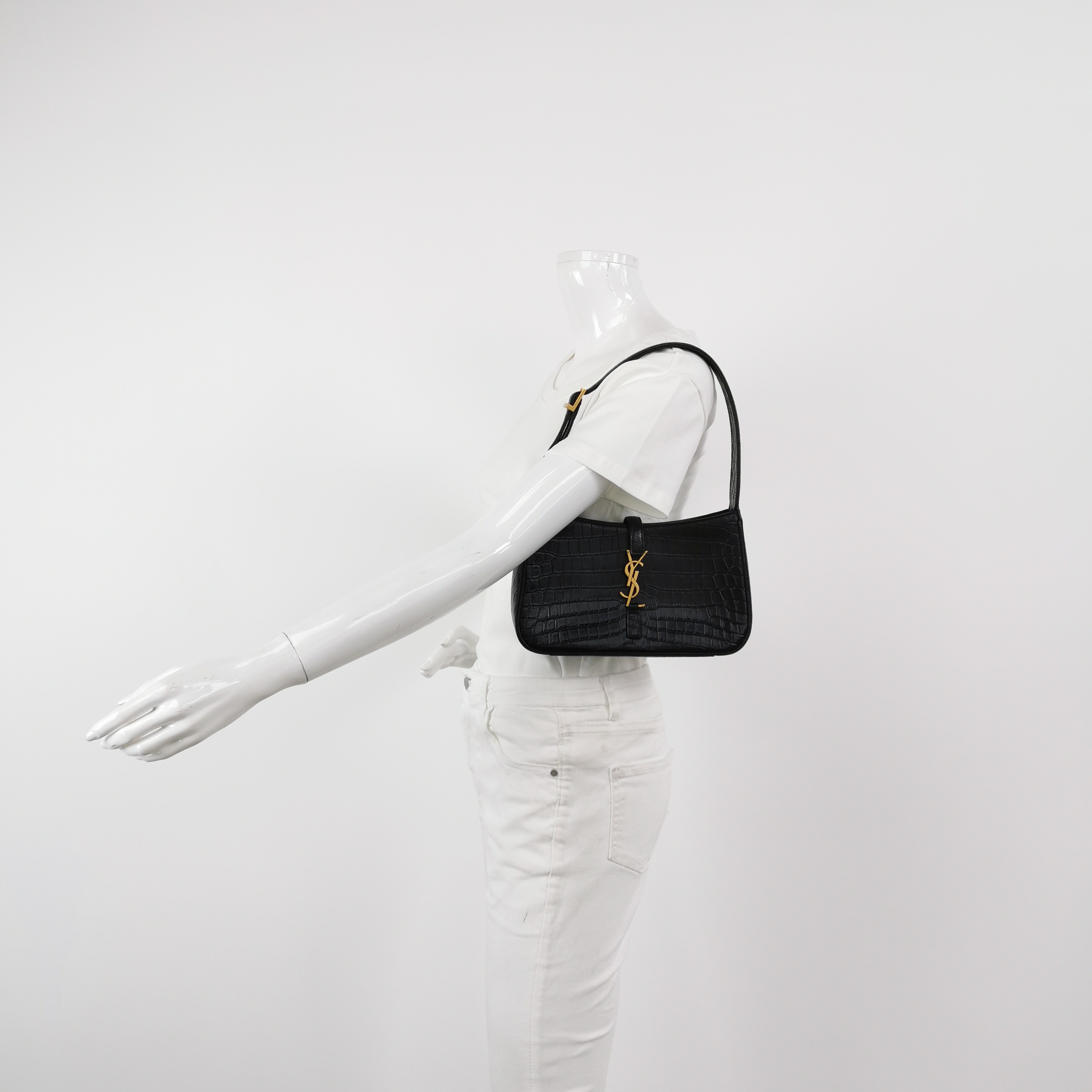 Saint Laurent(YSL) Le 5 a 7 Hobo Crocodile Embossed Leather Small — alternate view