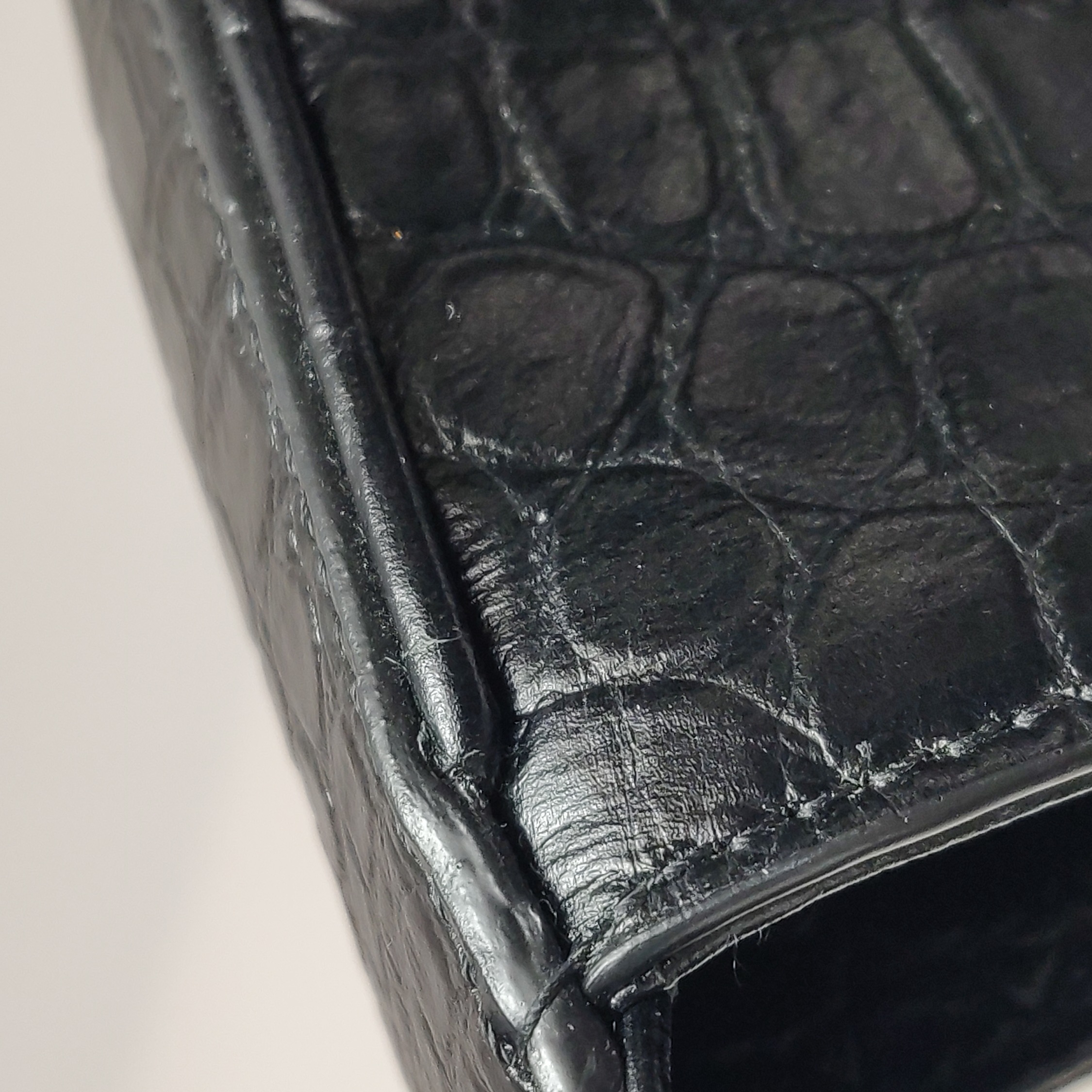 Saint Laurent(YSL) Le 5 a 7 Hobo Crocodile Embossed Leather Small — photo 12 of 14