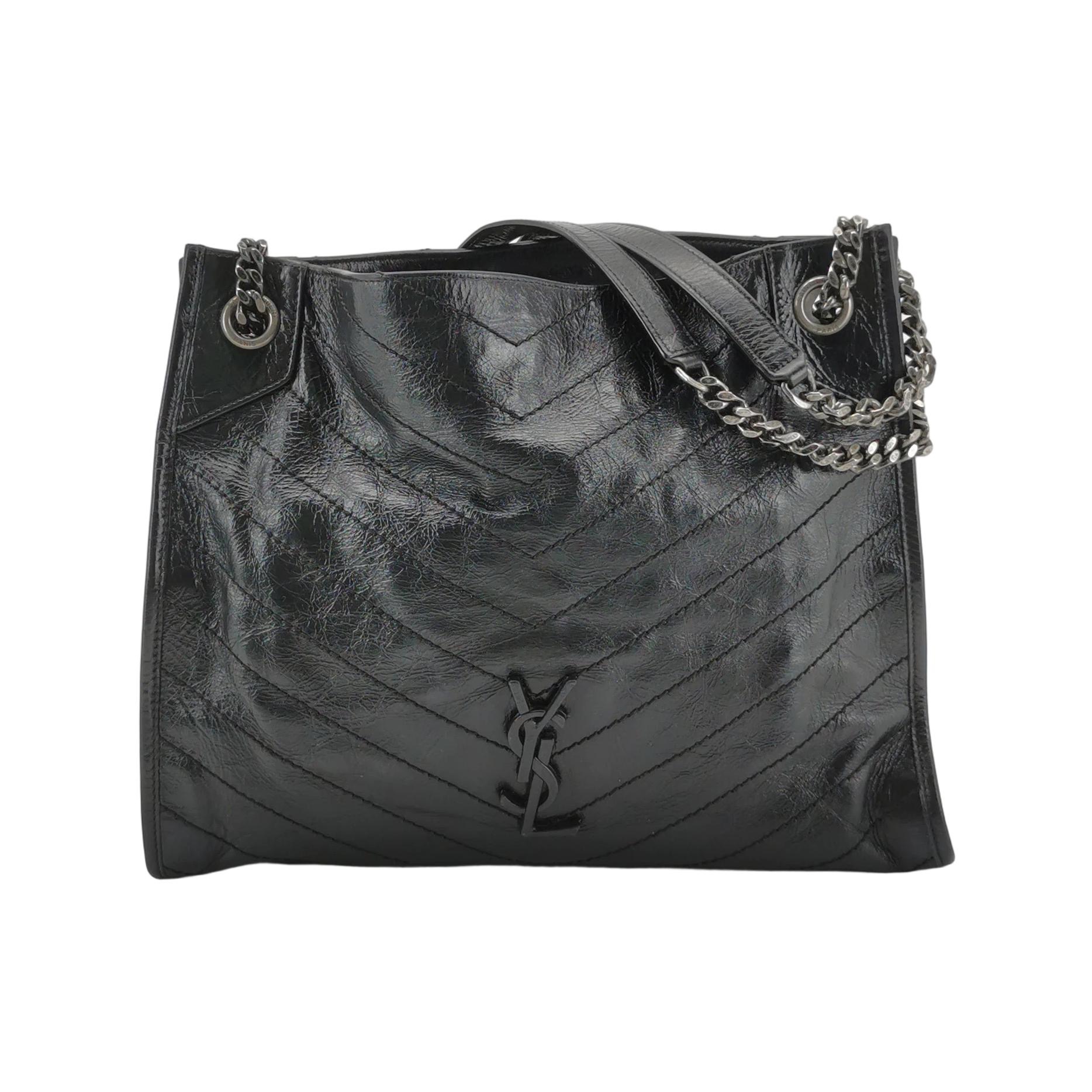 Saint Laurent Niki Shopping Tote Bag Leather black
