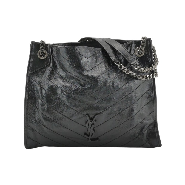 Saint Laurent Niki Shopping Tote Bag Leather black — pre-owned, Vierlot