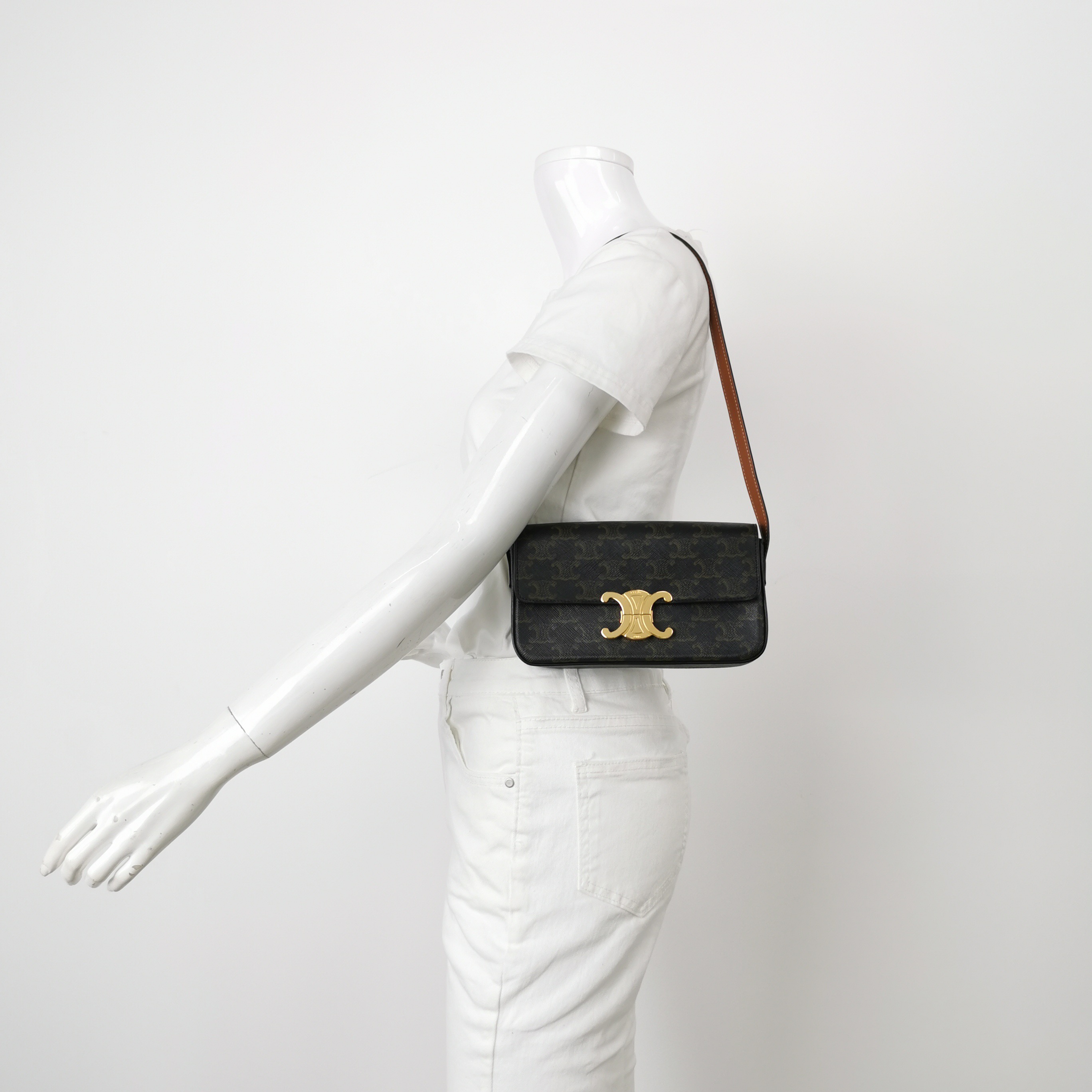 Celine Claude  East-West Shoulder Bag Triomphe Coated Canvas — alternate view