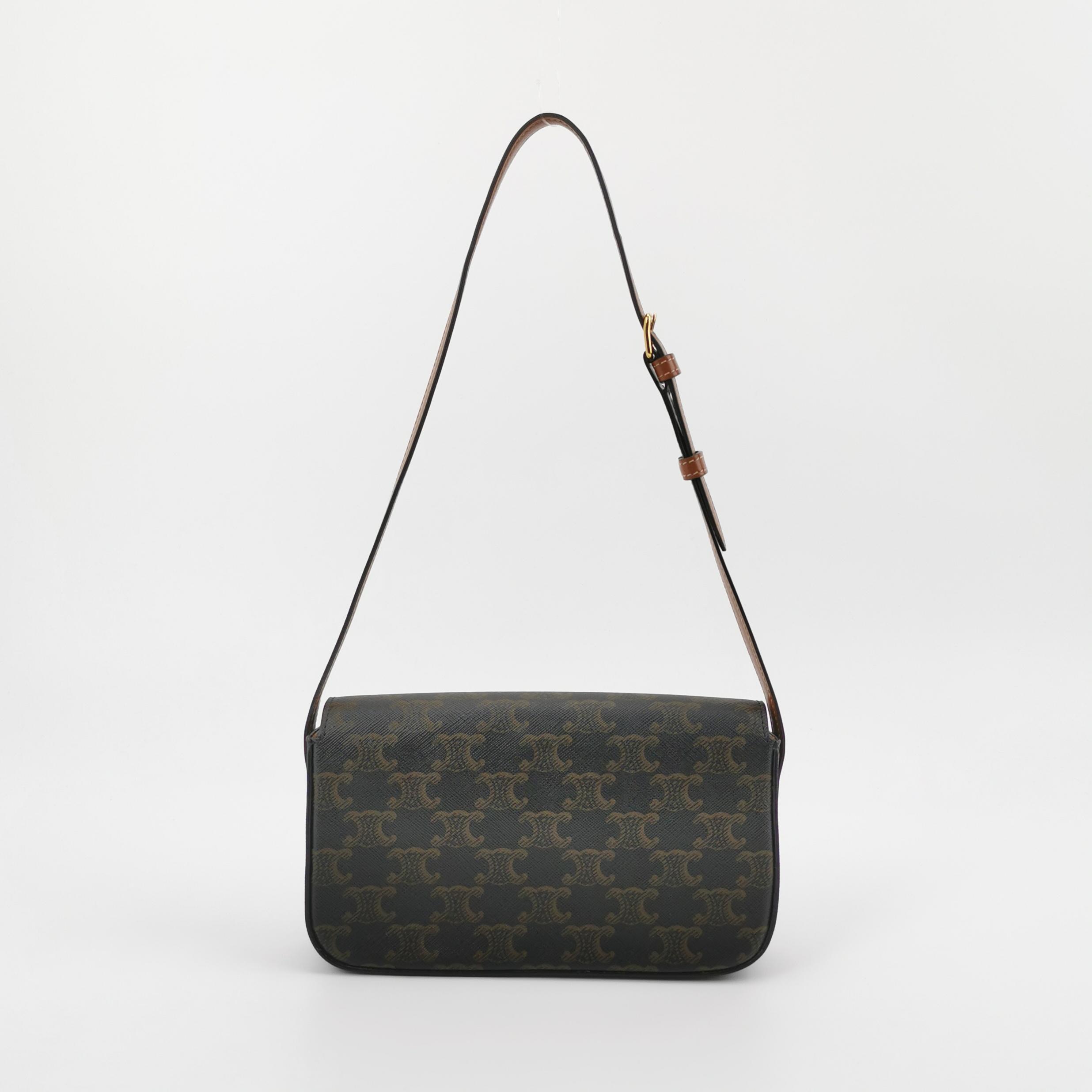 Celine Claude  East-West Shoulder Bag Triomphe Coated Canvas — photo 5 of 14