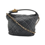 CHANEL CC GHW 19 Hobo Bag 2 Way Shoulder Bag Lambskin Leather Black — thumbnail 1