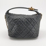 CHANEL CC GHW 19 Hobo Bag 2 Way Shoulder Bag Lambskin Leather Black — thumbnail 5