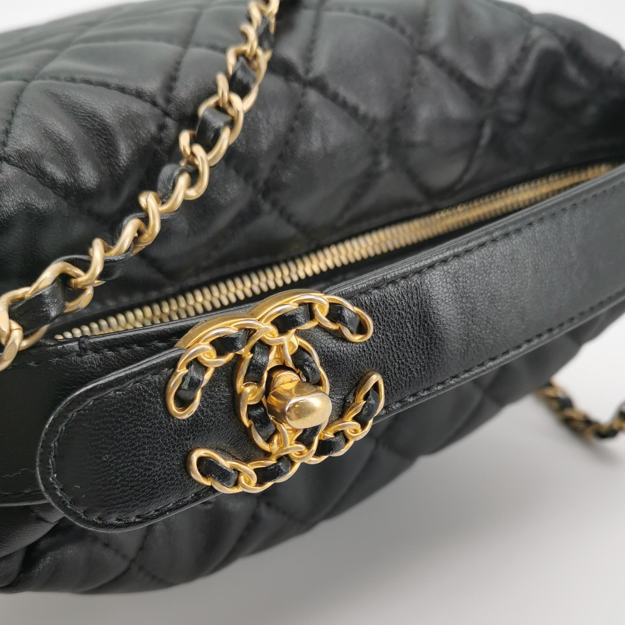 CHANEL CC GHW 19 Hobo Bag 2 Way Shoulder Bag Lambskin Leather Black — photo 8 of 15