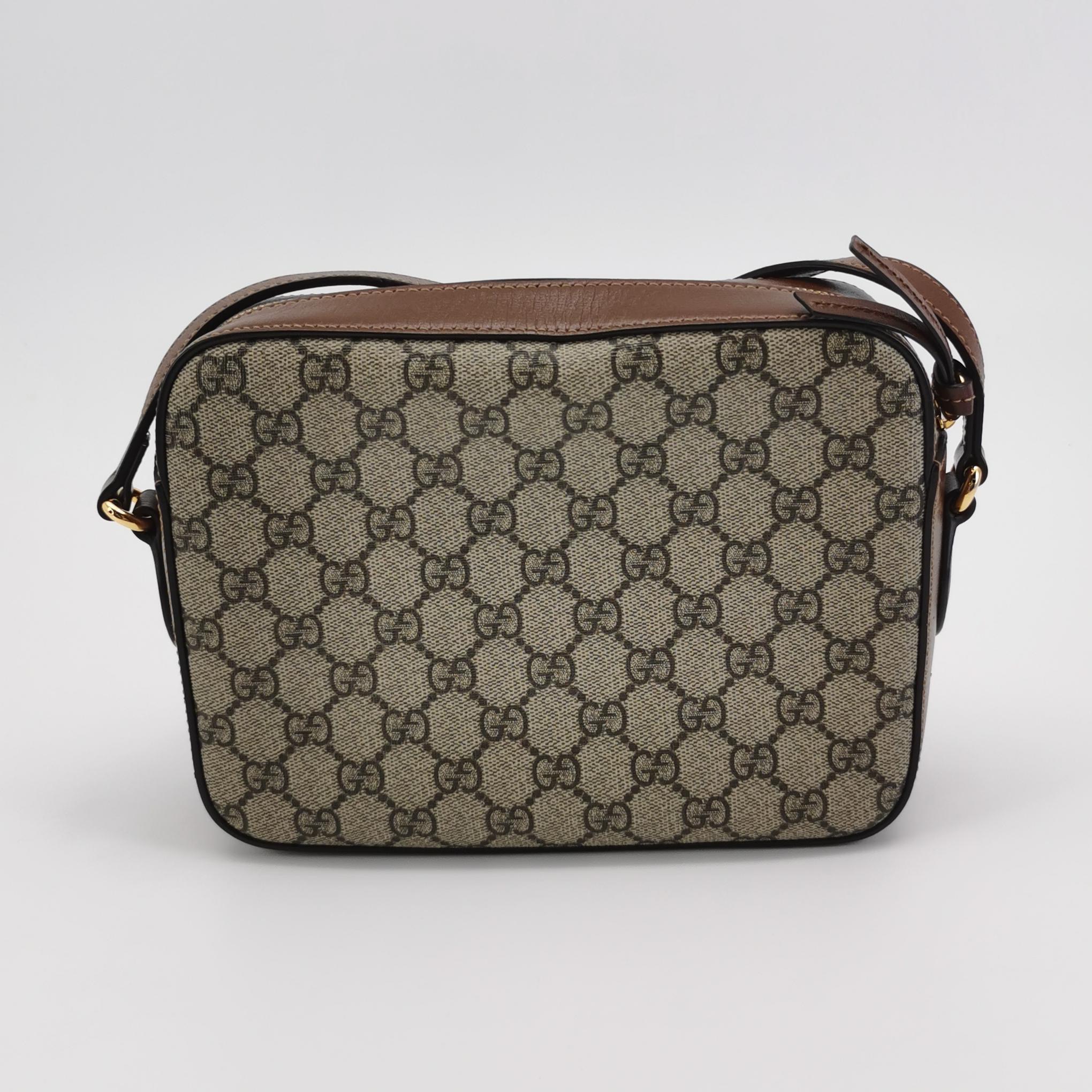 Gucci Horsebit 1955 Flap Pocket Camera Bag GG Coated Canvas and Leather Small — photo 5 of 25