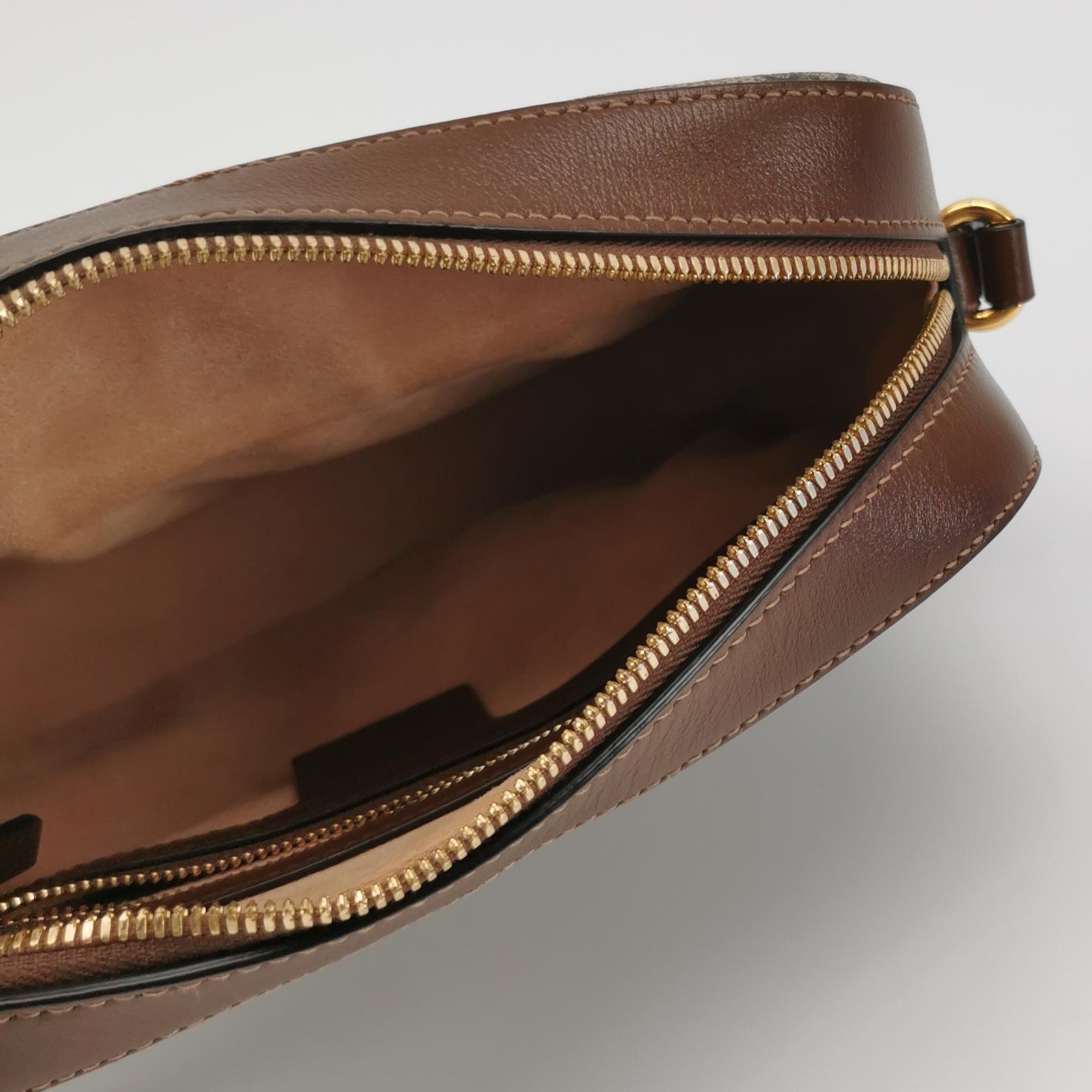 Gucci Horsebit 1955 Flap Pocket Camera Bag GG Coated Canvas and Leather Small — photo 7 of 25
